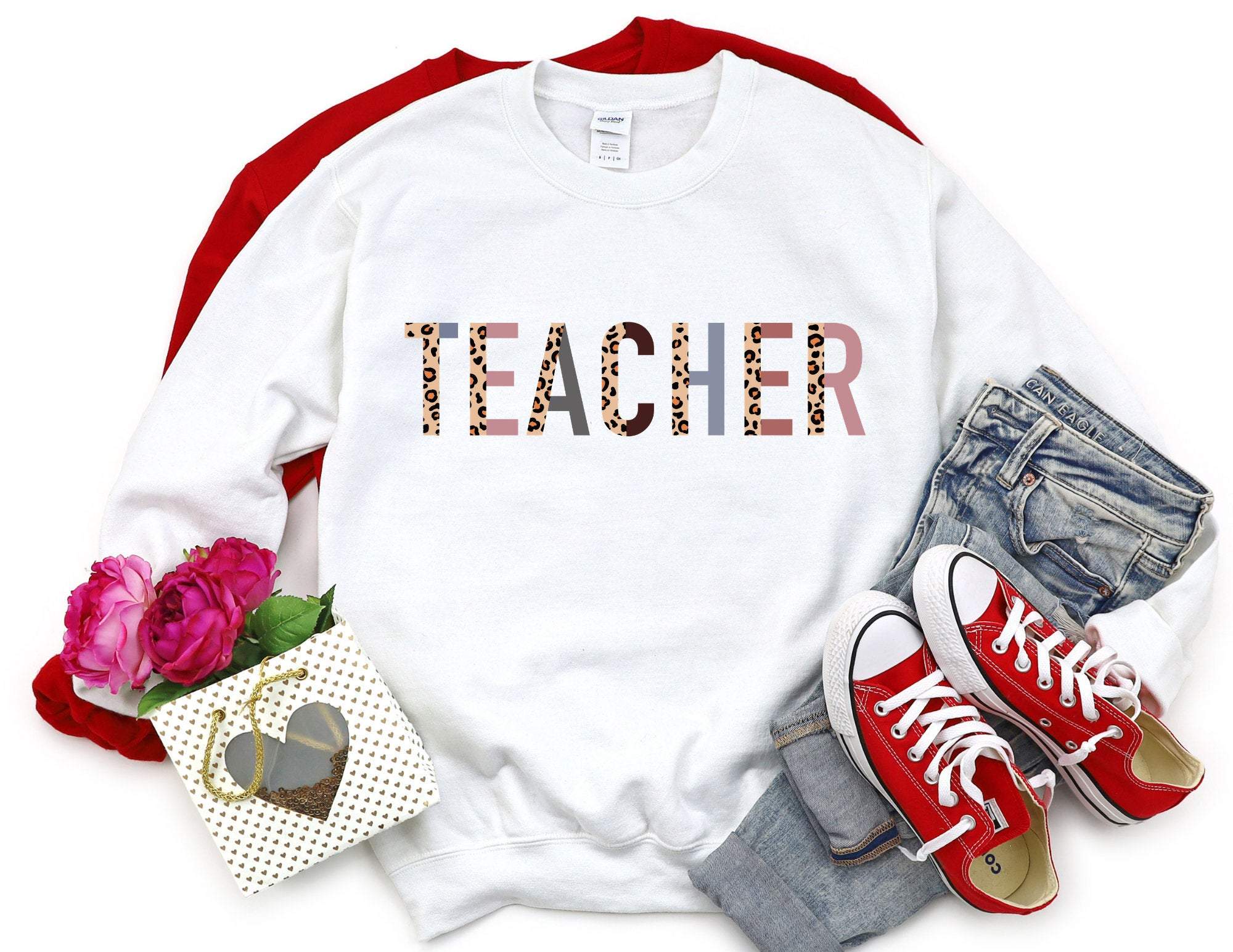 Teacher Leopard Sweatshirt Kindergarten Teacher Sweatshirt Teacher Sweatshirt Teacher Life Teacher Shirt T-Shirt Hoodie All Color Size S-5Xl