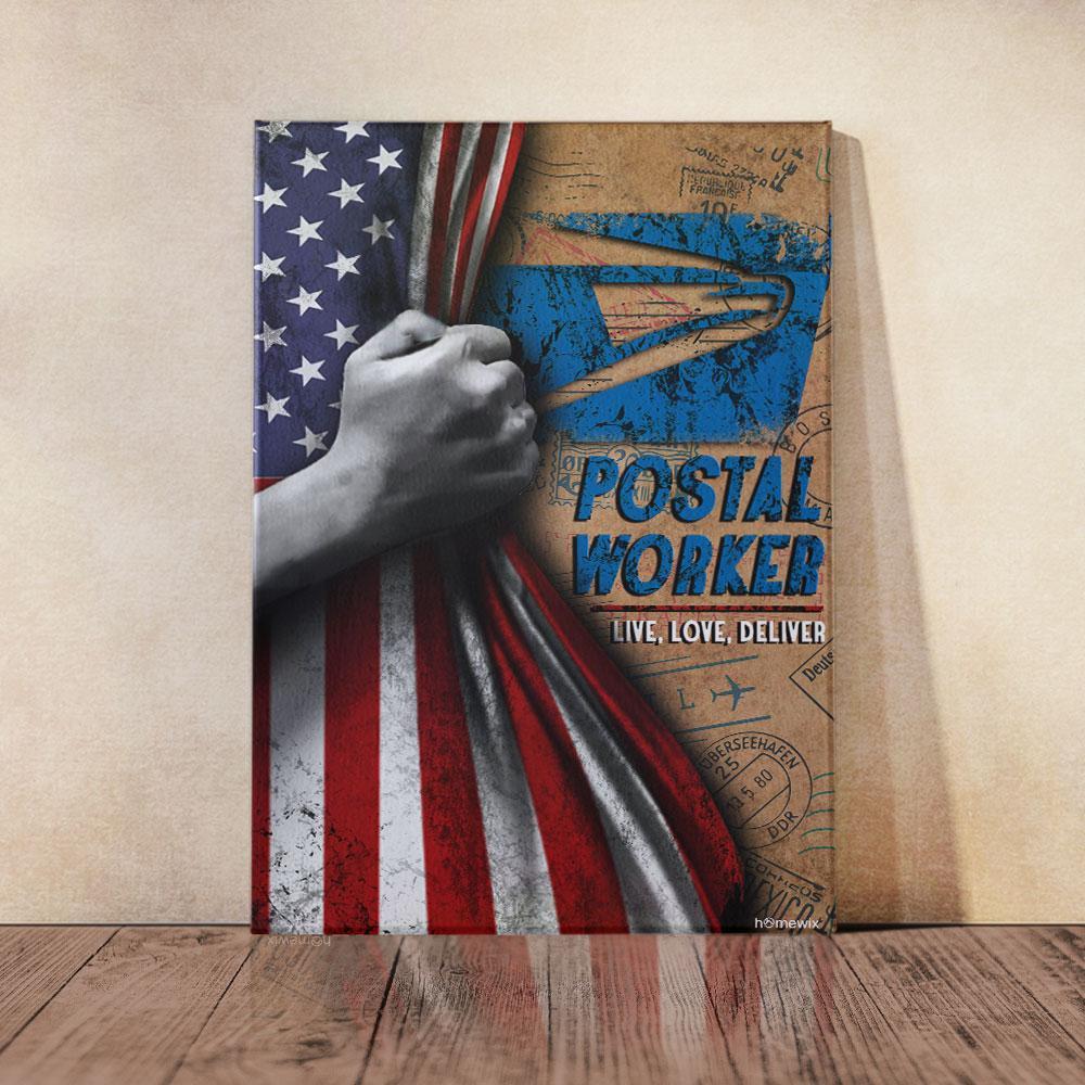 Postal Worker Live, Love, Deliver Canvas And Poster Wall Art | Wall Decor