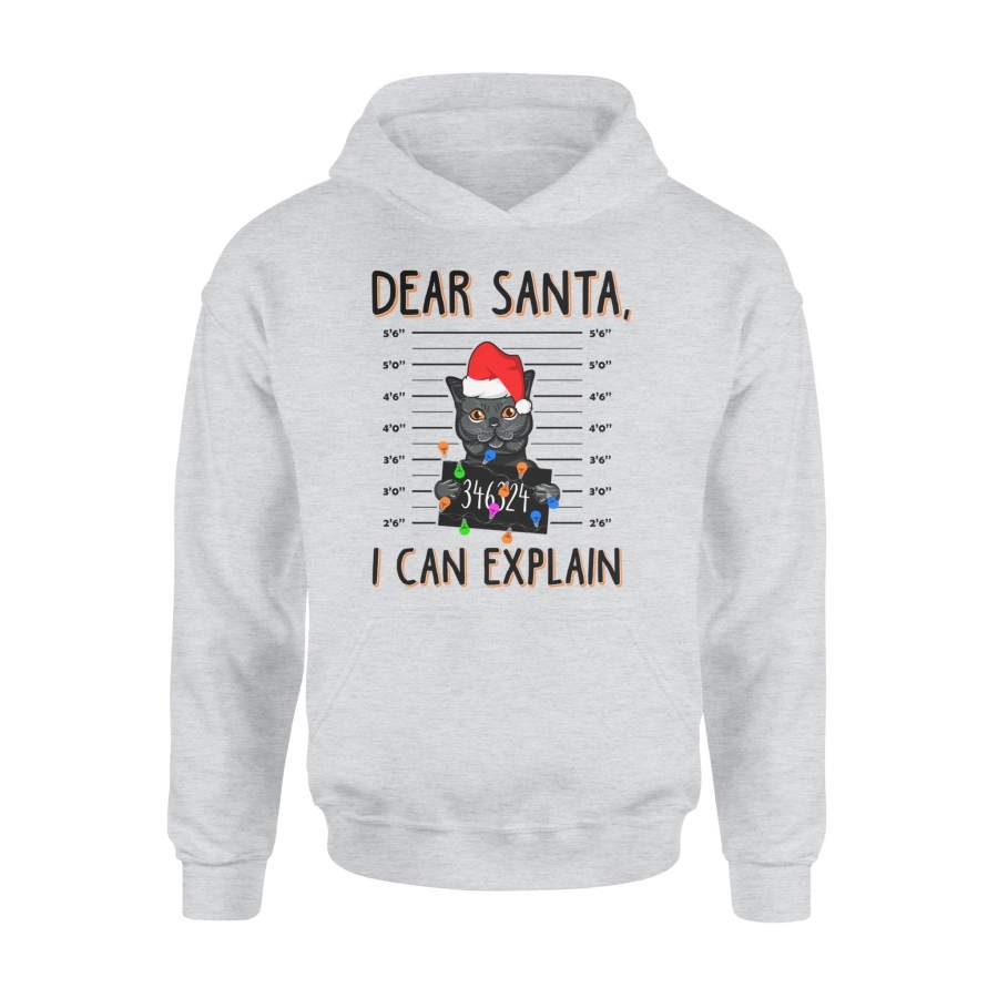 Dear Santa I Can Explain Cat Christmas T-Shirt – Standard Hoodie