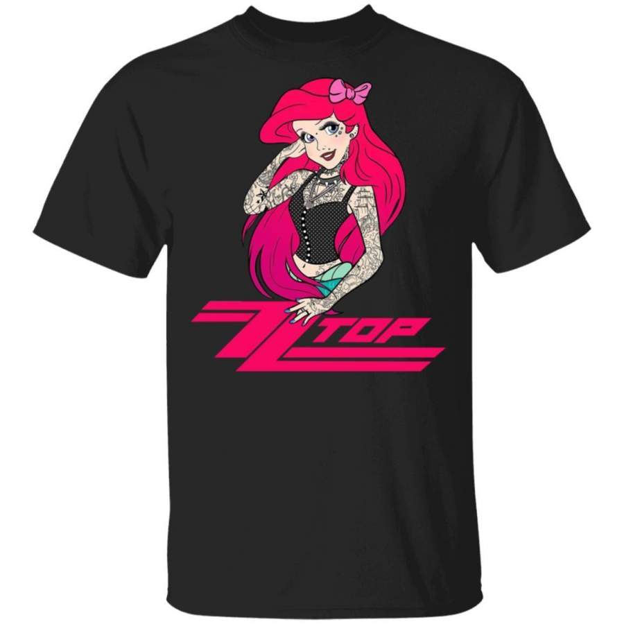 ZZ Top T-Shirt The Little Mermaid Ariel Rock Tee MT04