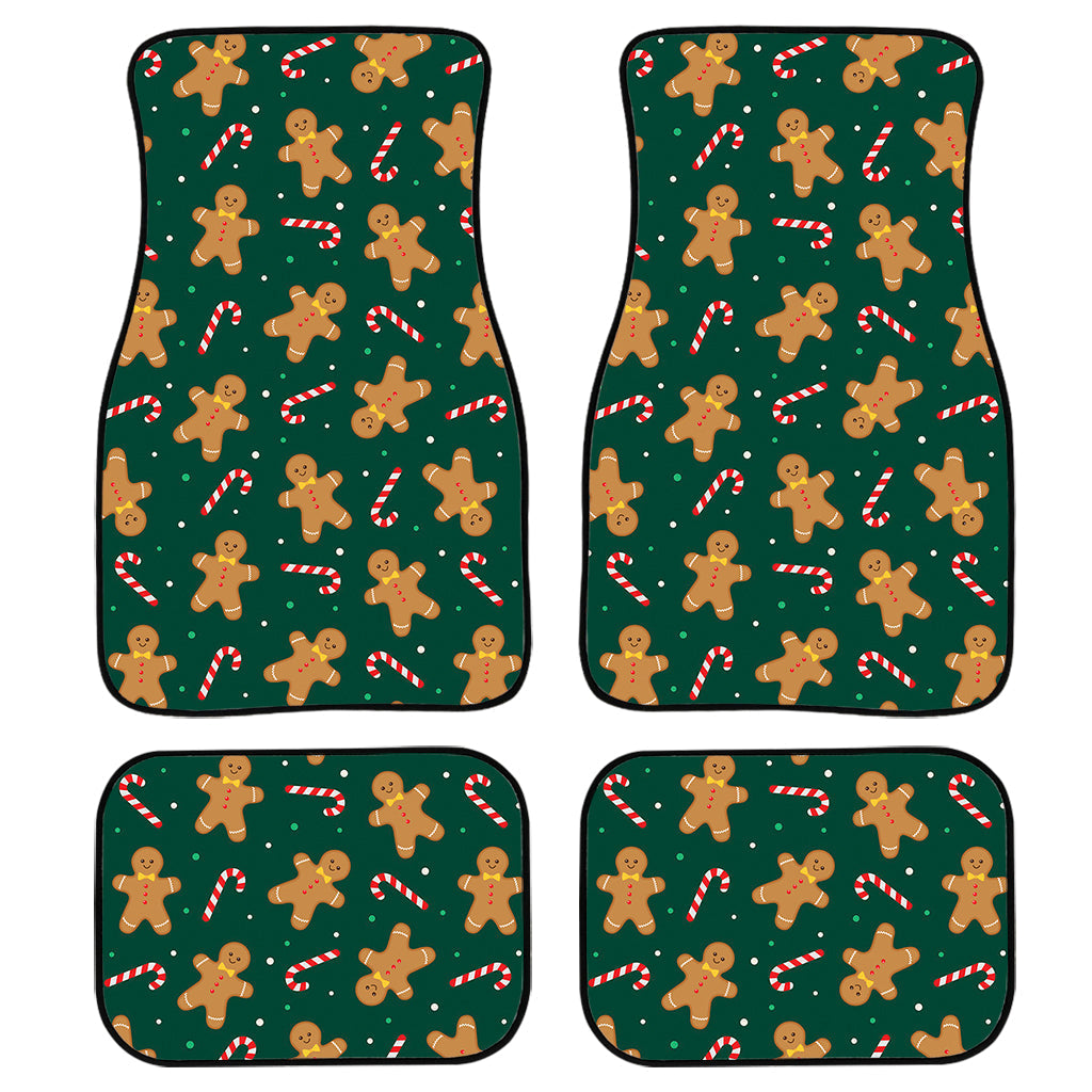 Gingerbread Man Cookies Pattern Print Front And Back Car Floor Mats, Front Car Mat