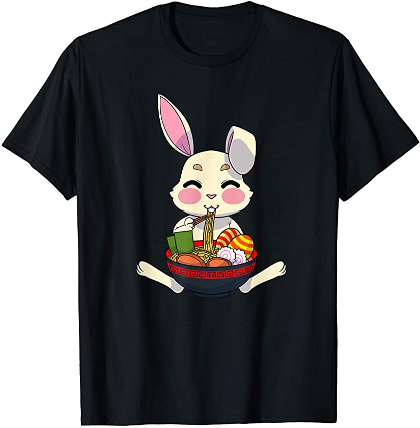 Kawaii Happy Easter Bunny Ramen Noodles Otaku Egg Hunt T-Shirt