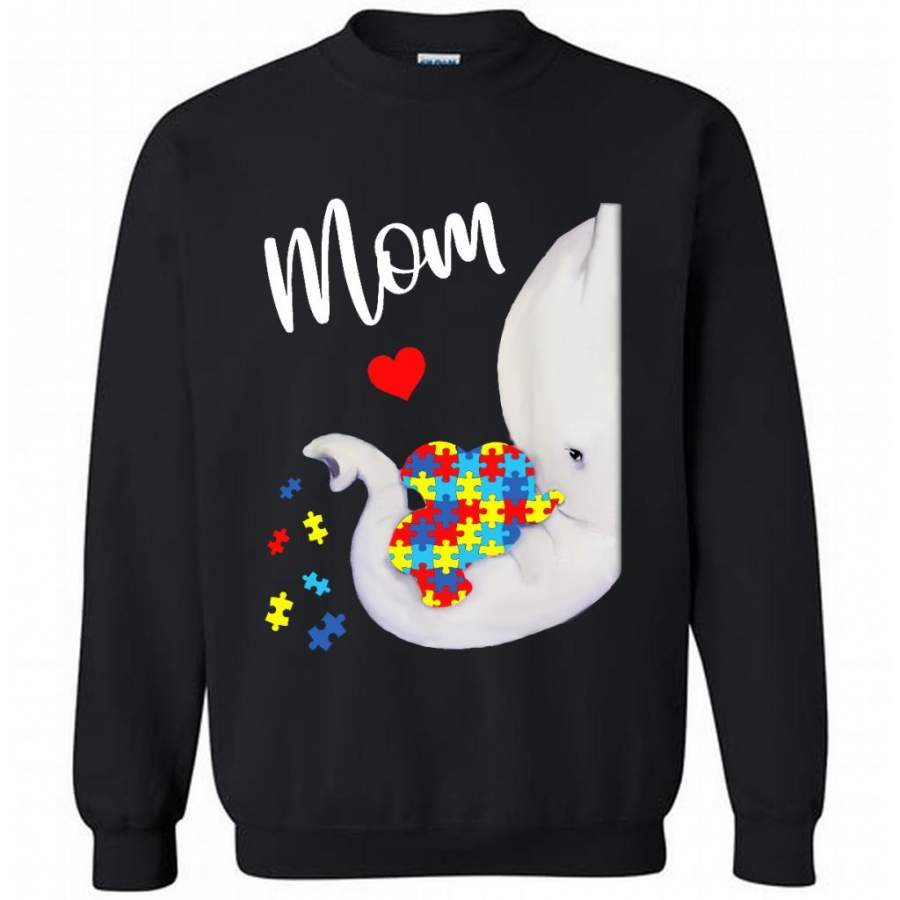 Autism Awareness Autism Elephant Mom – Gildan Crewneck Sweatshirt