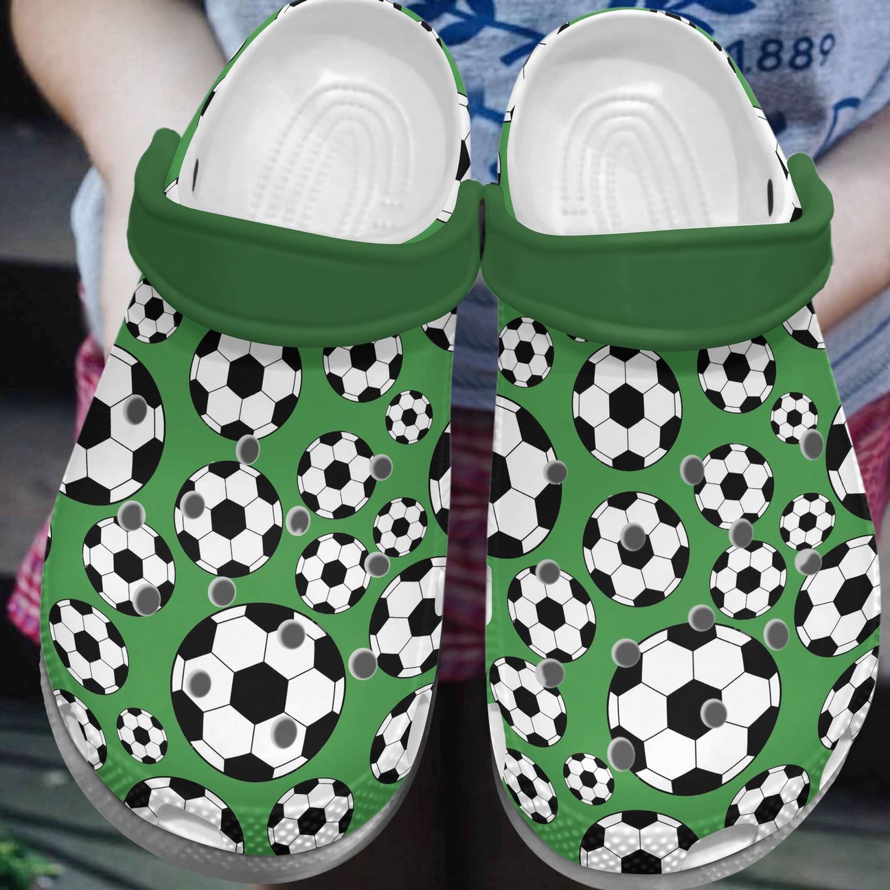 Soccer Pattern Personalized Clog, Custom Name, Text, Color, Number Fashion Style For Women, Men, Kid, Print 3D