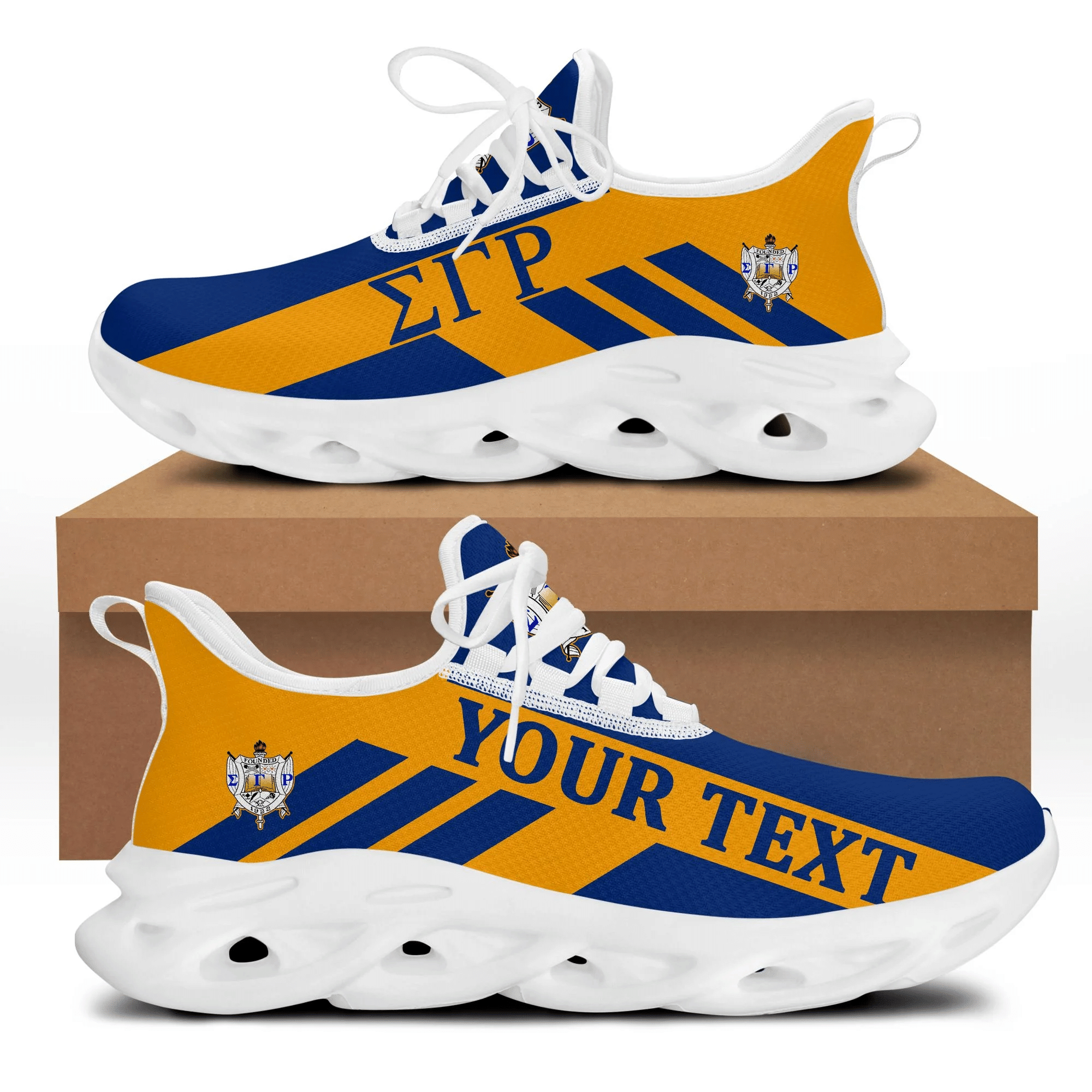 Sorority Footwear – Personalized Sigma Gamma Rho Stripe Style Clunky Sneakers