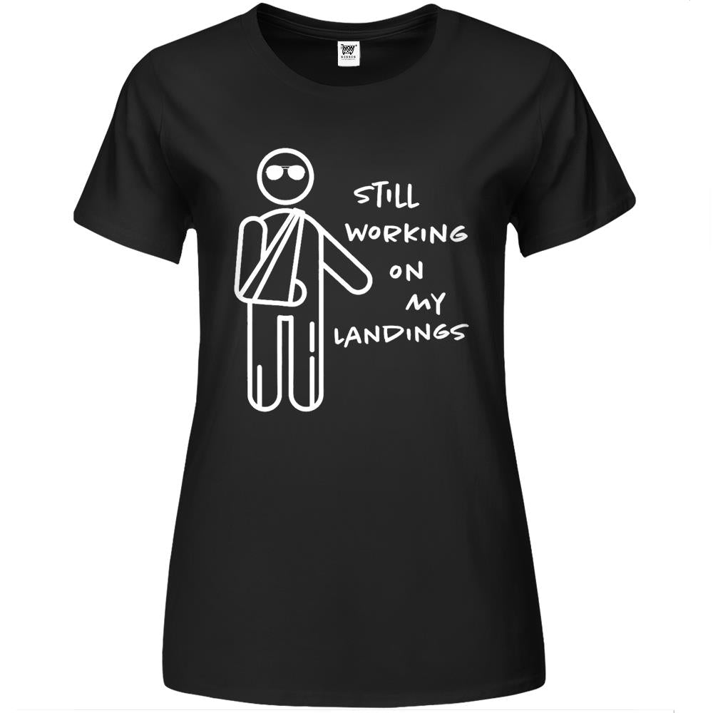 Broken Arm Kids Get Well Working On Landings Funny Gift Tee Premium Womens T Shirts