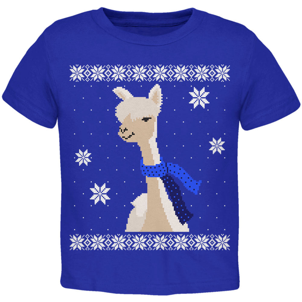 Big Alpaca Scarf Ugly Christmas Sweater Toddler T Shirt