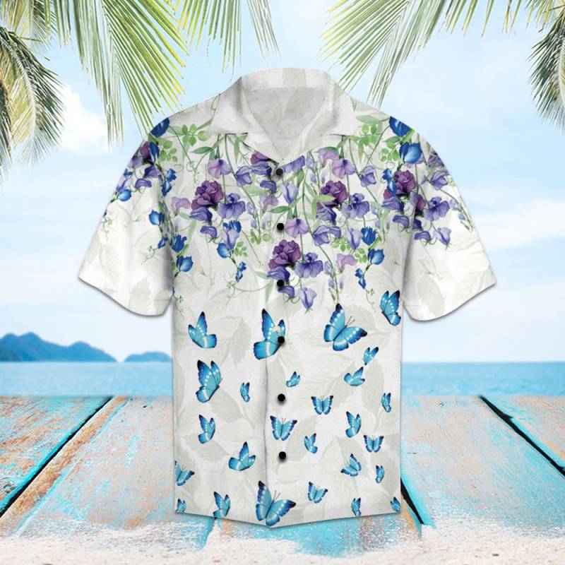 Butterfly Flower Hawaii Shirt Ha15777