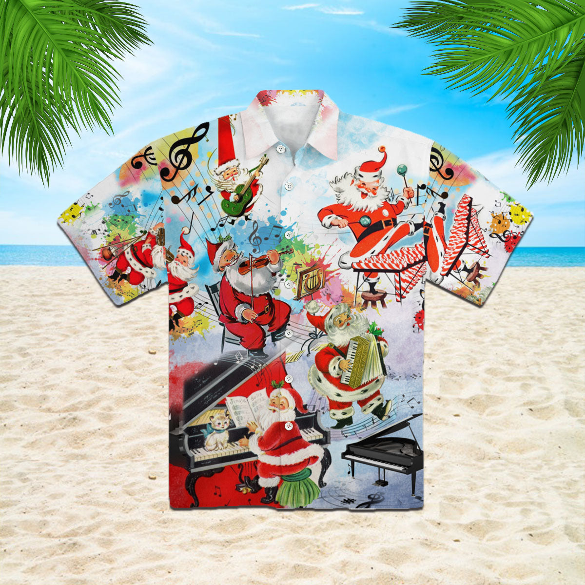 Oragontee Party Music On Christmas Hawaii Shirt For Men Women Adult Ha103533