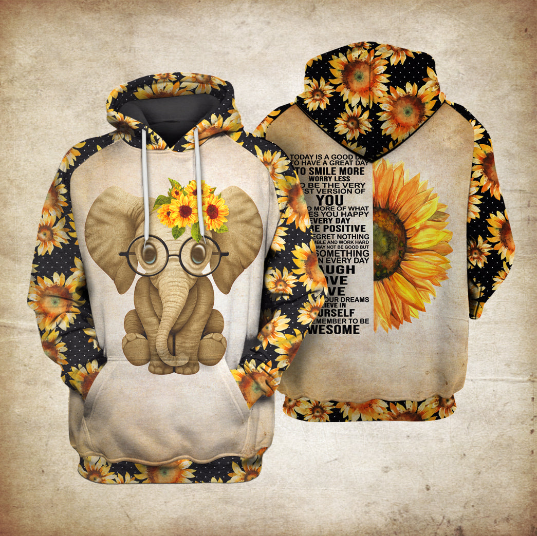 Hippie Elephant Today Sublimation Shirt for Men and Women