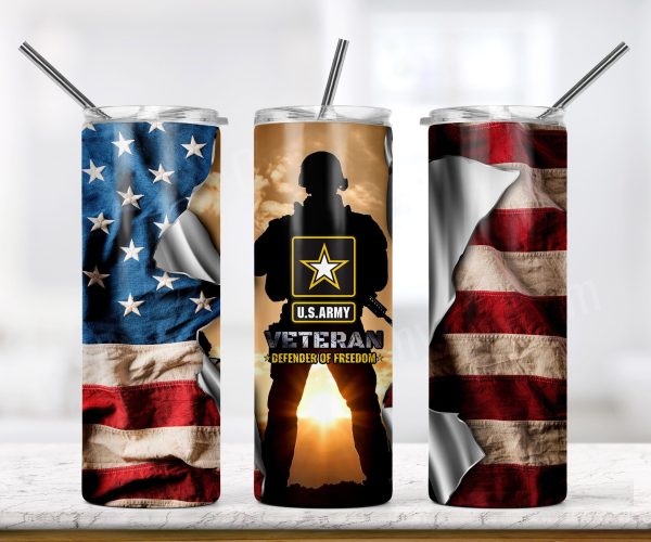 Us Army Veteran Defender Of Freedom Combat Soldier American Flag ...