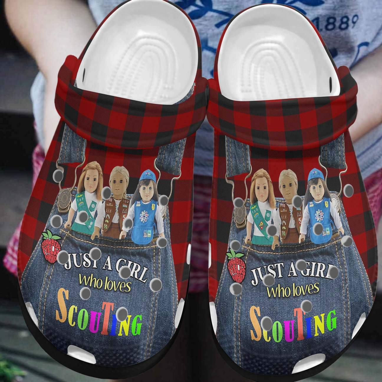 Scouting Personalized Clog, Custom Name, Text, Color, Number Fashion Style For Women, Men, Kid, Print 3D Just A Girl Who Loves Scouting