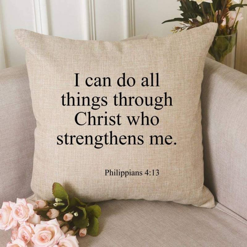 bible verse pillow cover – phillipians bible verse home decor