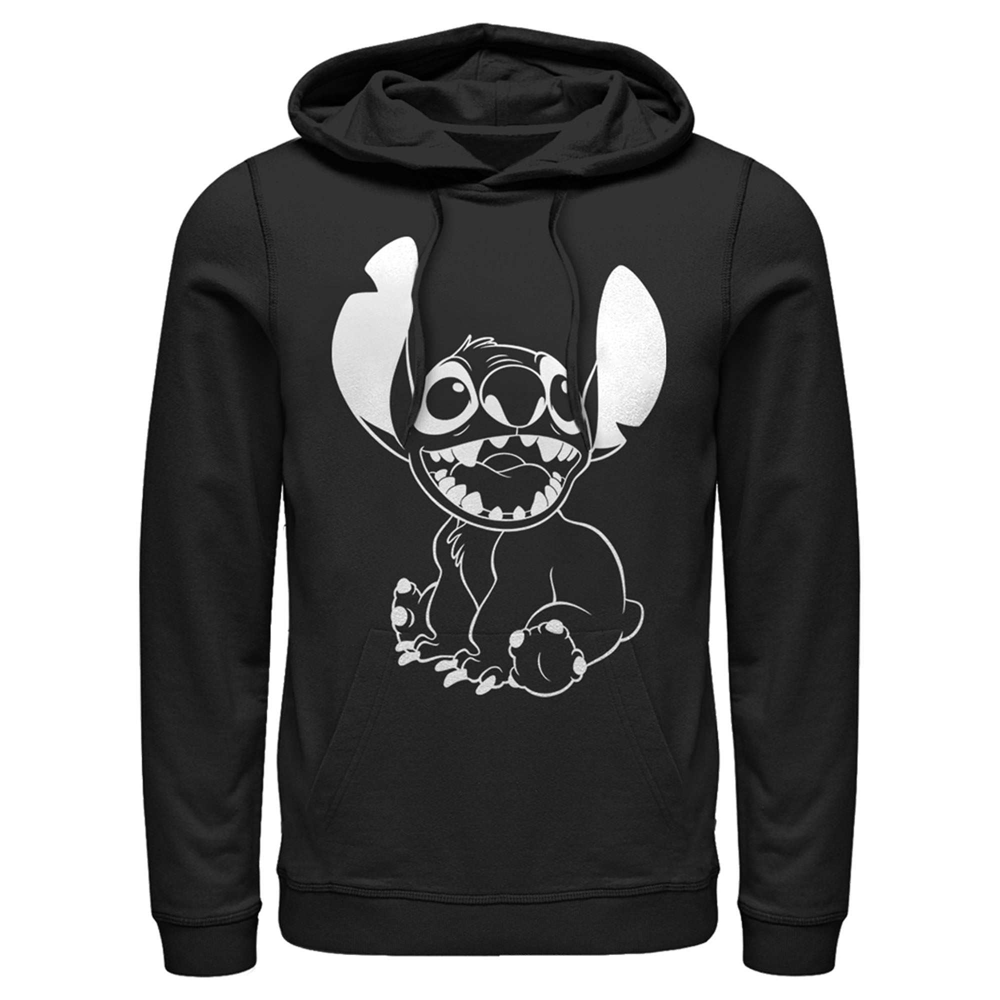 Men’S Lilo & Stitch Negative Black And White Pull Over Hoodie