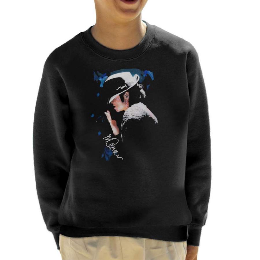 Sidney Maurer Original Portrait Of Michael Jackson Tipped Hat Kid’s Sweatshirt