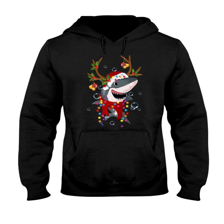 Shark Gorgeous Reindeer  Unisex Pullover Hoodie Sweatshirt Black Xl