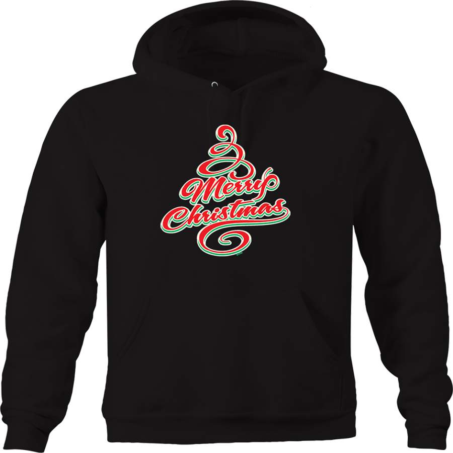 Merry Christmas Tree Happy Holidays Ho Ho Ho Santa Gifts Joy Fun Hoodie