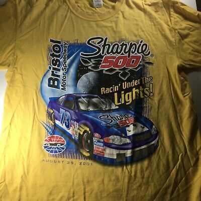 Vintage Nascar T-shirt, , Bristol Motor Speedway, Sharpie 500, Yellow 3394