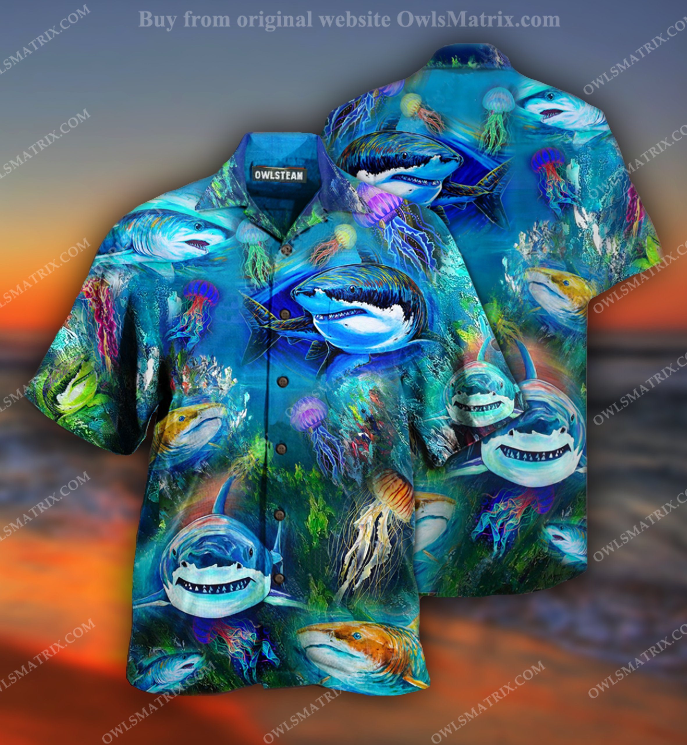 Shark Over Sea Awesome Limited Edition – Hawaiian Shirt