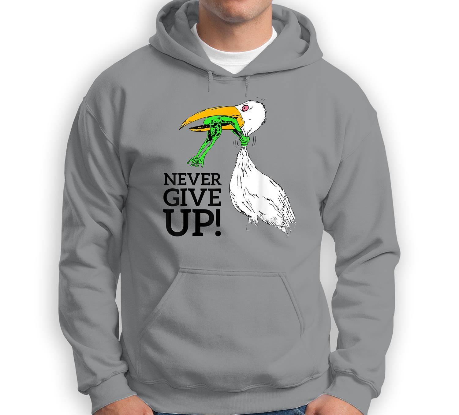 T-shirt never give up stork and frog Sweatshirt & Hoodie