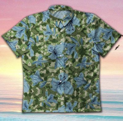 Gettyshirt Camo Flower Gt Vintage Cotton Mens Hawaii Ha29686