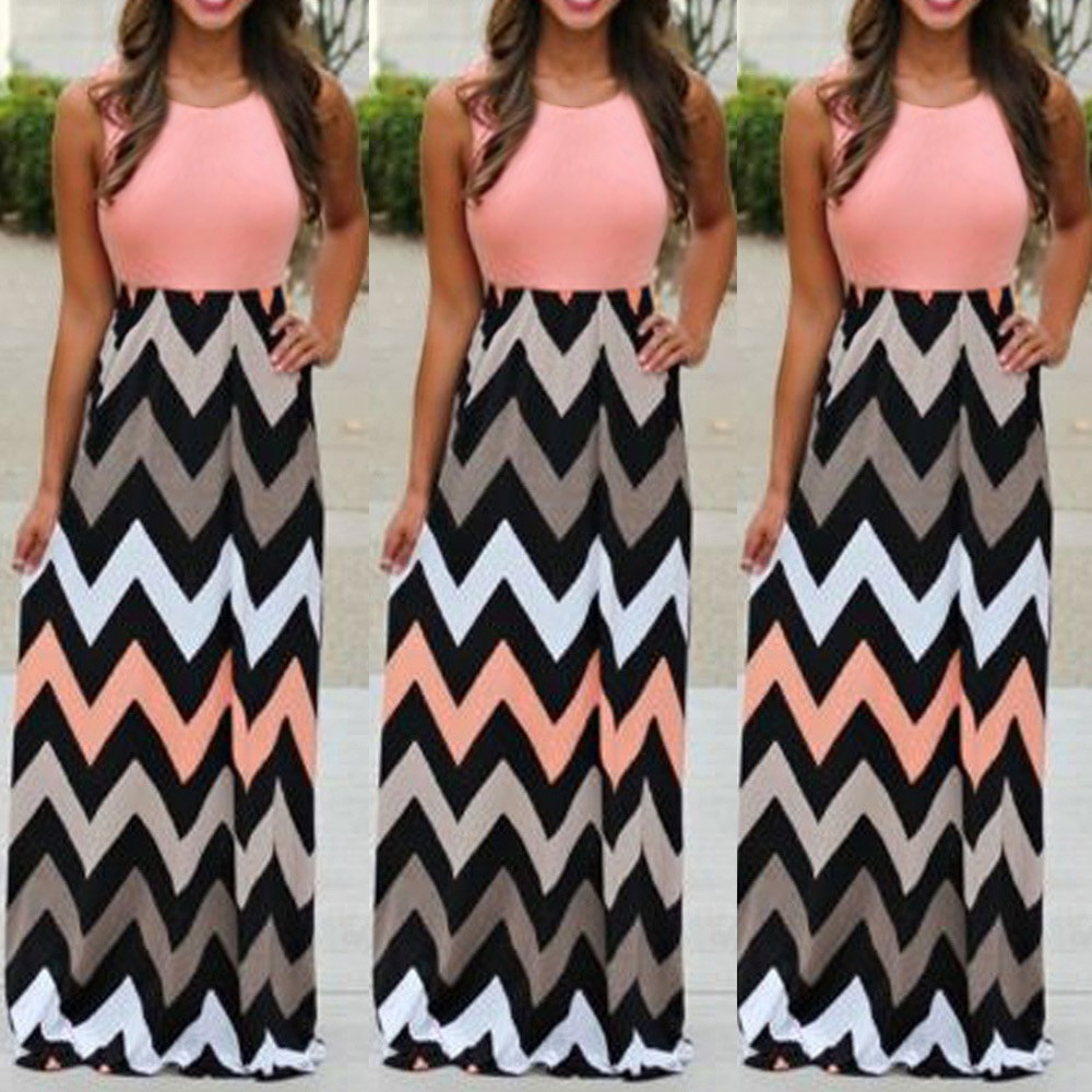 Womens Striped Long Boho Dress Lady Beach Summer Sundrss Maxi Dress Plus Size Chiffon Dresses Women One Shoulder Evening Dress alx