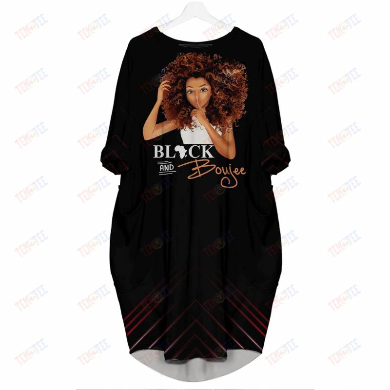 Temotee African Dress 31 – Black And Boujee 3D Dress For Melanin Girls Afro Girl Shirt African American Woman Gift Idea TMT4618