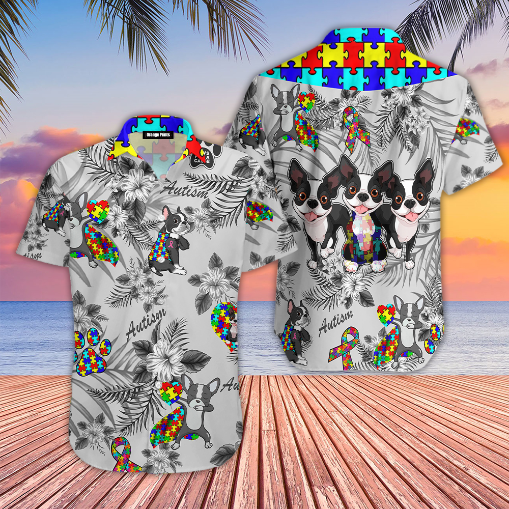 Boston Terrier Autism Hawaii Shirt For Men Women Ha29968