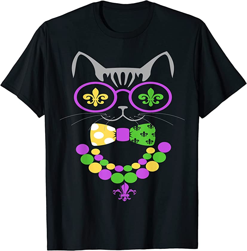 Mardi Gras Cat Cute Kitten Carnival Parade Masquerade Party T-Shirt