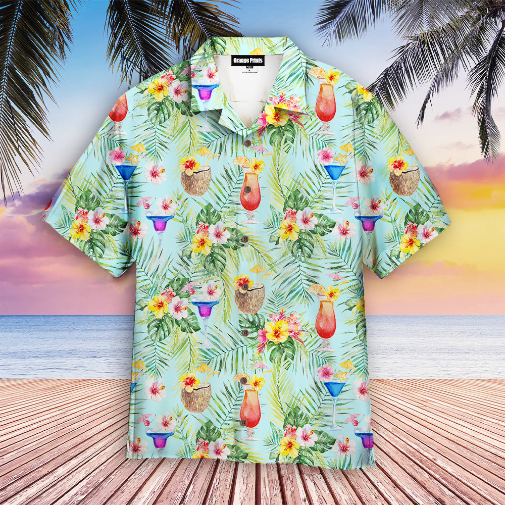 Green Palm Leaves Cocktails And Coconuts Aloha Hawaii Shirts For Men Women Ha103514