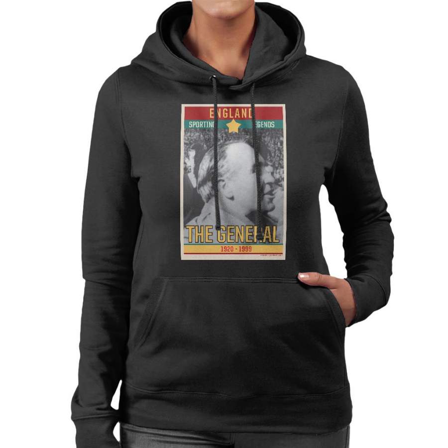 Sporting Legends Poster England Alf Ramsey The General 1966 World Cup Final Women’s Hooded Sweatshirt
