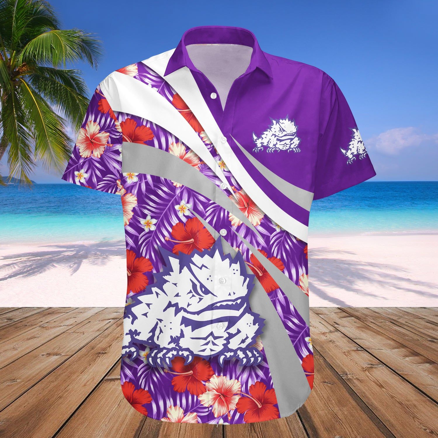 Tcu Horned Frogs Hawaii Shirt Hibiscus Sport Style – NCAA