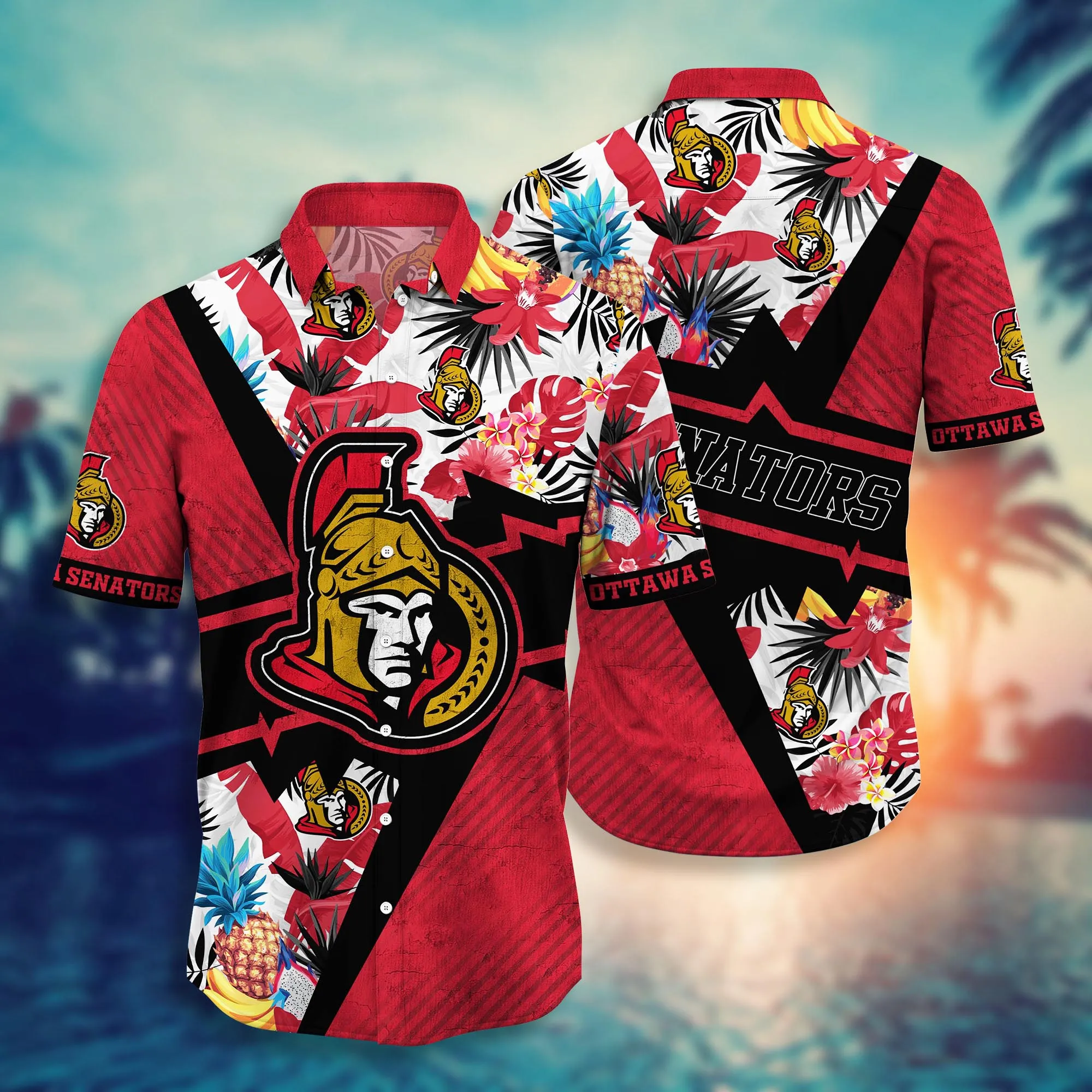 Ottawa Senators Nhl Hawaiian Shirt Travel Aloha Shirt