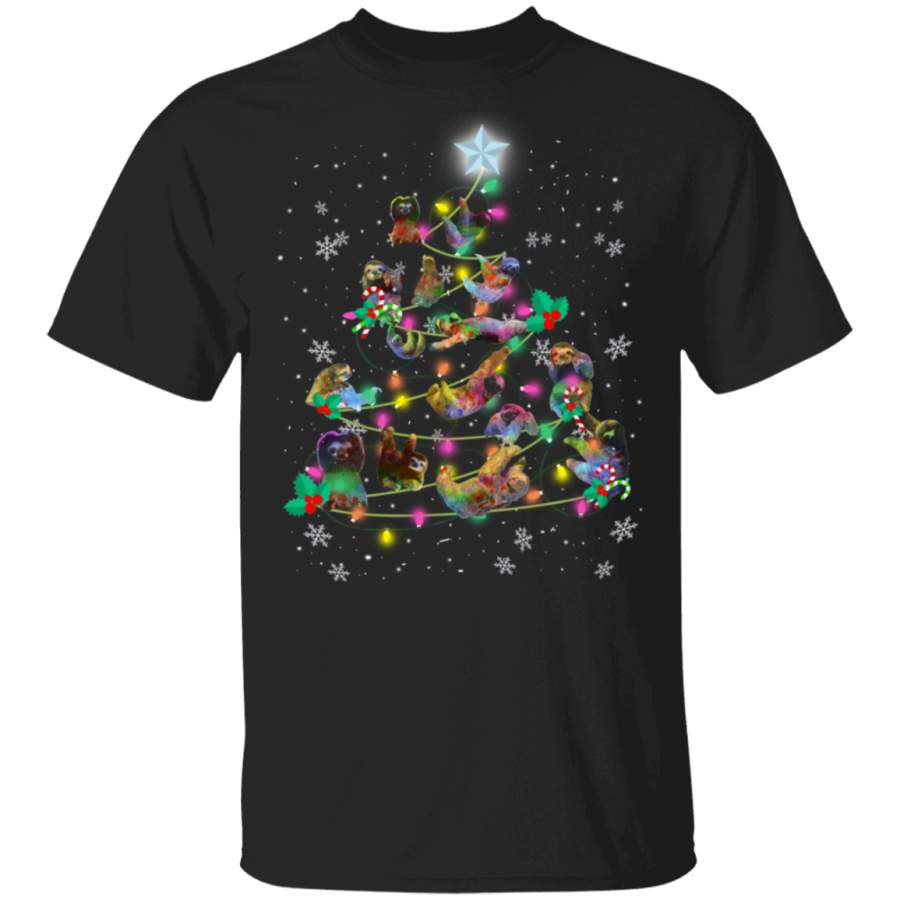 Sloth Christmas Tree Shirt Cute Animal Ugly Christmas Unique Graphic Tee For Sloth Lover