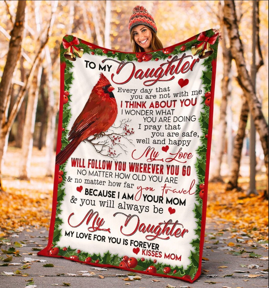 Personalized My Daughter New Christmas  Christmas Gift Christmas Blanket Customized Blanket Daughter Blanket Mom Gift