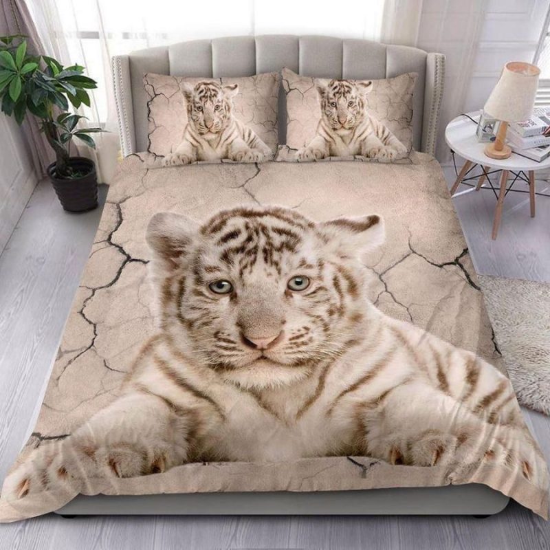 White Tiger Duvet Quilt Bedding Set