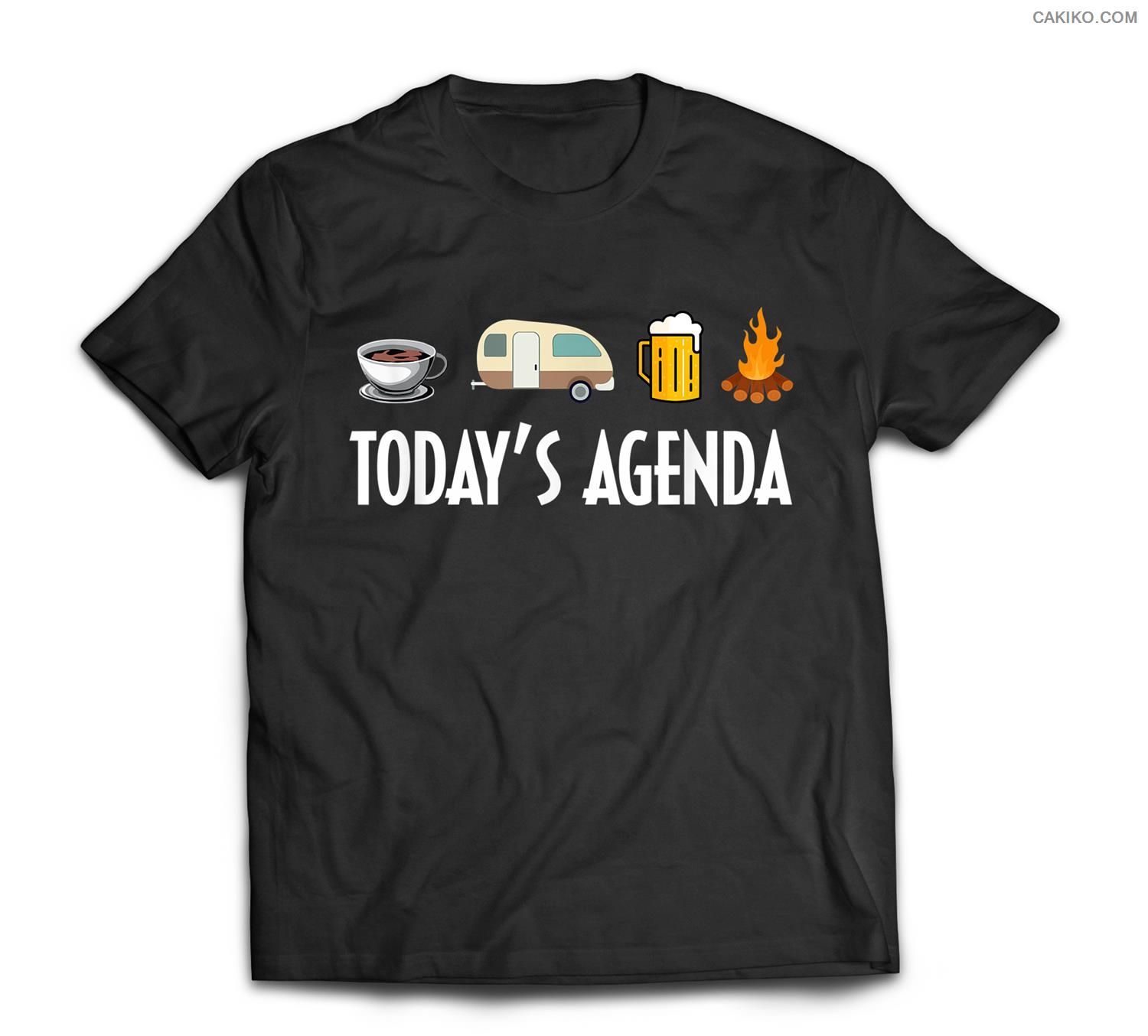 Funny Today’S Agenda Coffee Camping Beer Campfire Camp T-Shirt