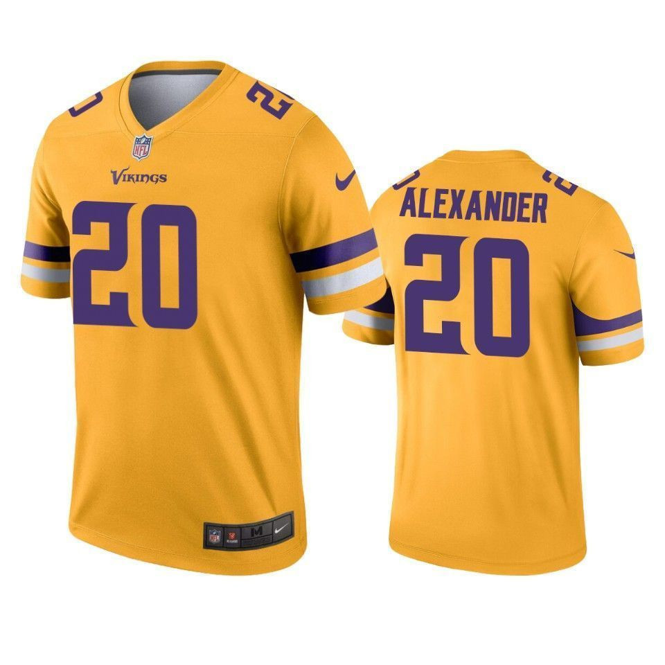 Minnesota Vikings Mackensie Alexander Gold Inverted Legend 3D Jersey