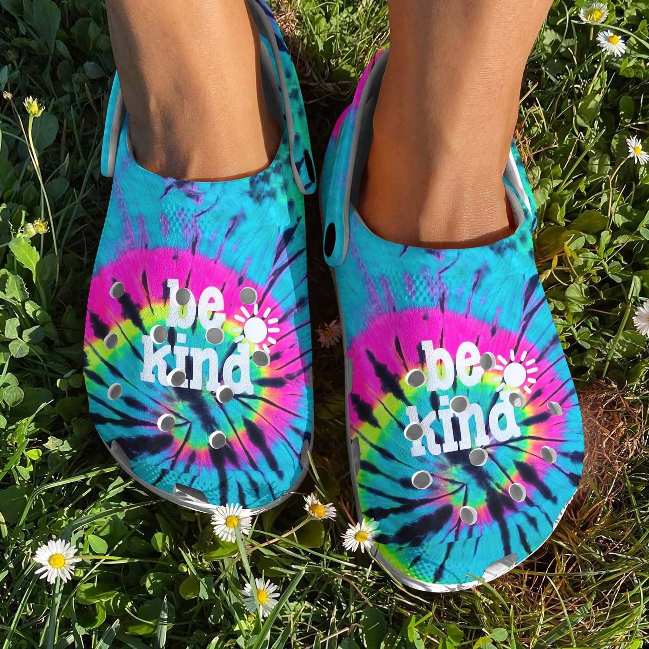 Hippie Personalized Clog, Custom Name, Text, Color, Number Fashion Style For Women, Men, Kid, Print 3D Be Kind