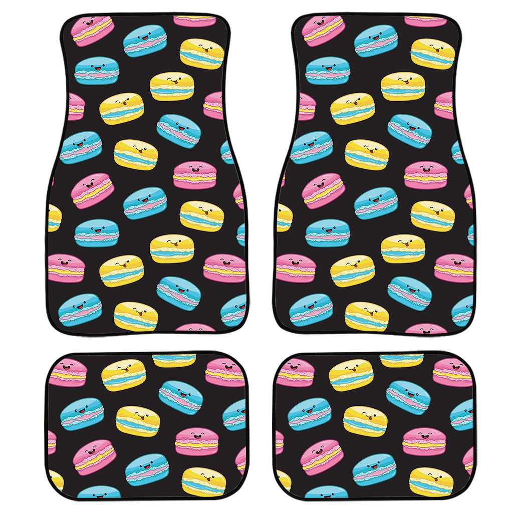 Happy Macarons Pattern Print Front And Back Car Floor Mats, Front Car Mat