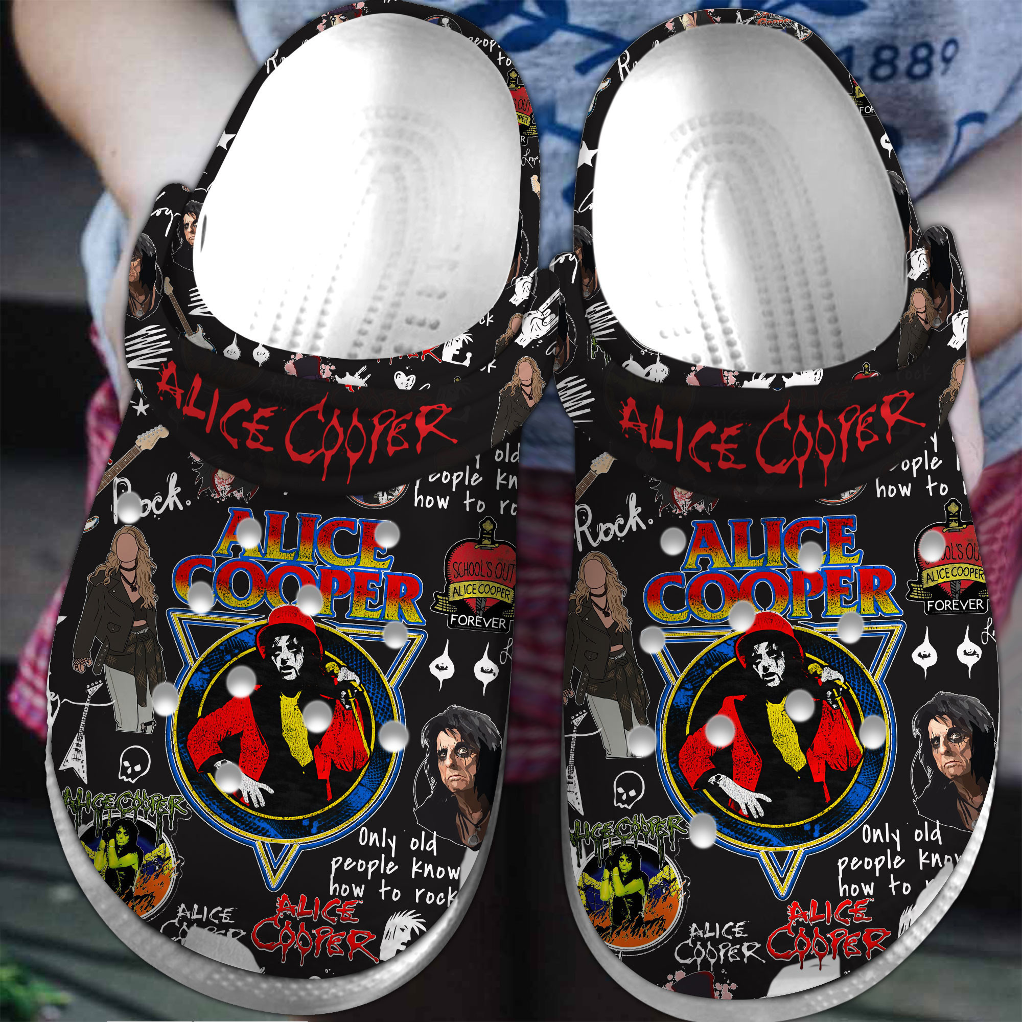 Alice Cooper Music Crocs Crocband Clogs Shoes Comfortable For Men Women and Kids