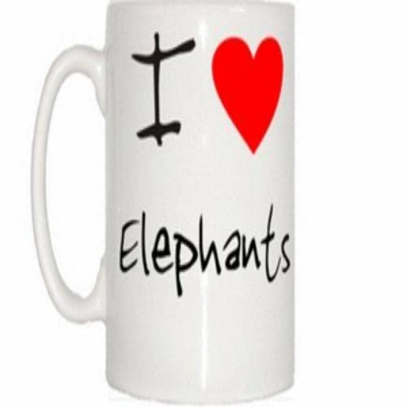 I Love Heart Elephants Coffee Mug