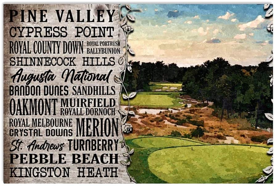 Vintage Golf Courses – Pine Valley Poster Art Print      Home Decor Gift For Men Women Family Friend On Birthday Xmas