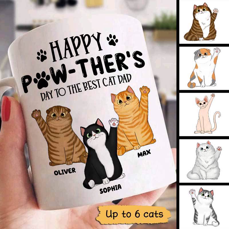 Happy Pawther‘S Day Gift For Cat Dad Fluffy Cats Personalized Mug