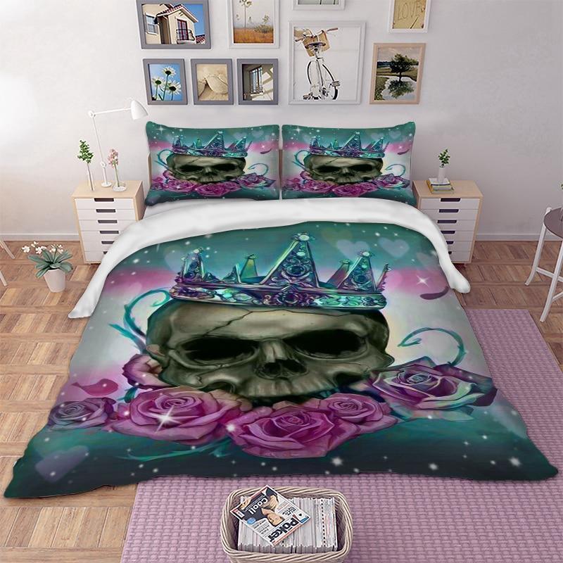 The Crowned Queen 3D Skull Bedding Set