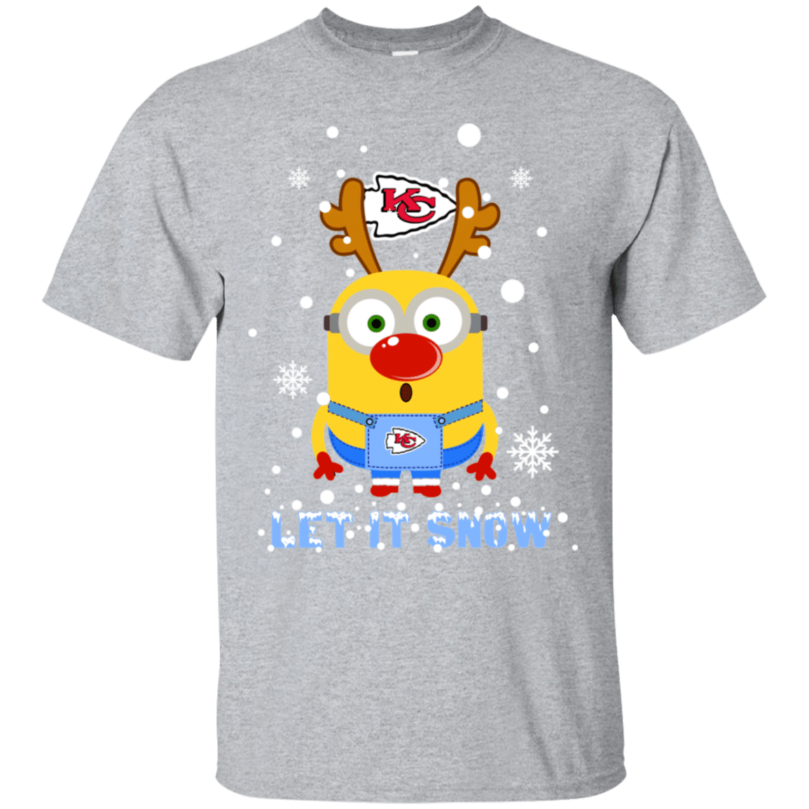 Find Minion Kansas City Chiefs Ugly Christmas Sweaters Let It Snow Ultra Cotton T-Shirt