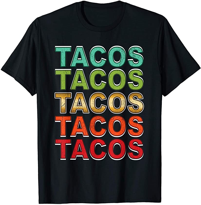 Taco Men Women Retro Tacos Vintage Tuesday Mexican T-Shirt