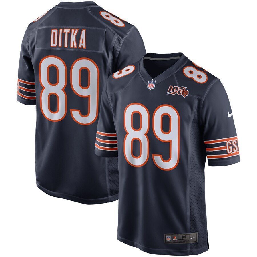 Mike Ditka Chicago Bears 100Th Season Retired Game Jersey Navy 2019