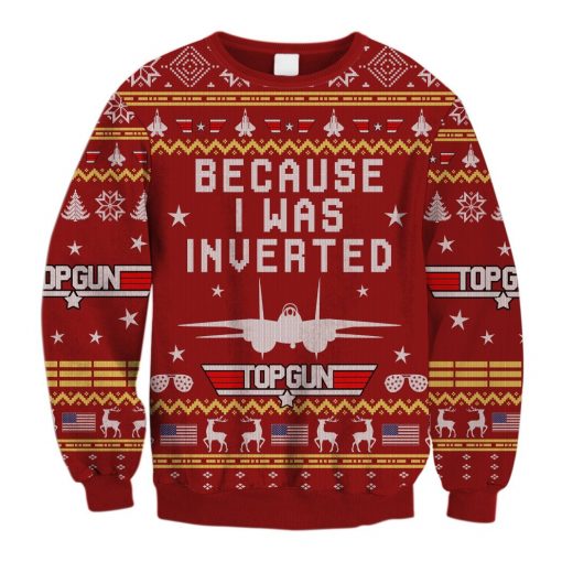 Because I Was Inverted Knitting Pattern Print Ugly Christmas Sweater