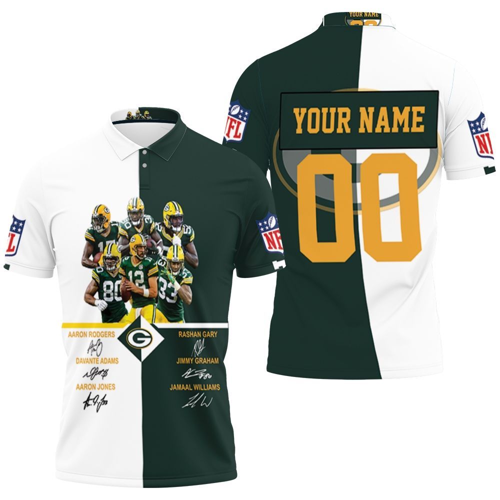 Green Bay Packers Signed Fan 3D Personalized Polo Shirt